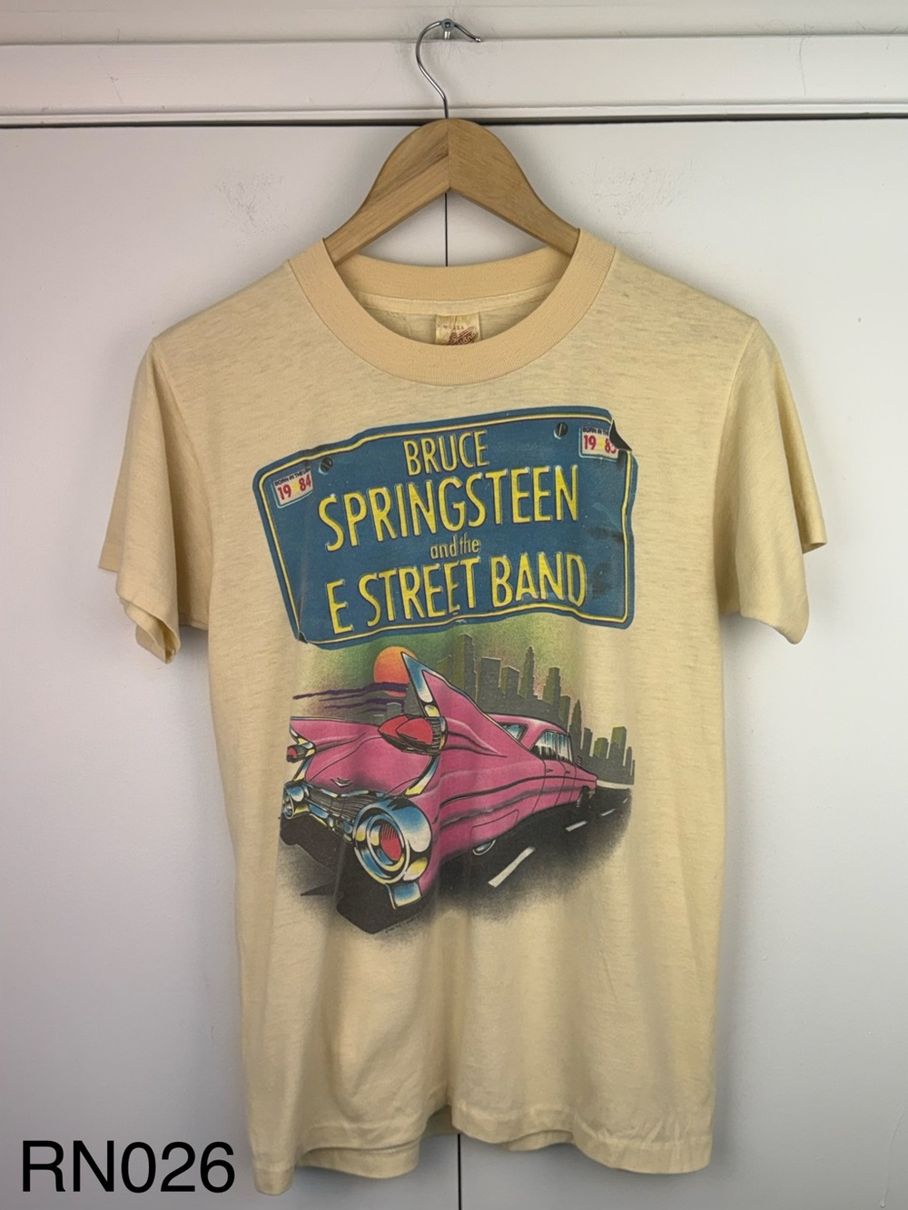 Vintage 1984 Bruce Springsteen Meadowlands Pink Cadillac Tour Tee